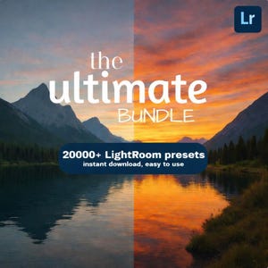 Paquete de más de 20 000 ajustes preestablecidos de Lightroom: filtros fotográficos para móviles y ordenadores (descarga digital)