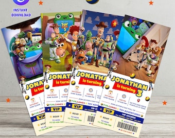 Toy Story 5 Movie Ticket Invitation, Toy Story Party, Any age invite, Toy Story 5 Bday Party, Editable CanvaTemplate (Instant Download)