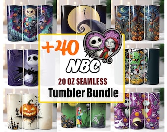 Adesivo per bicchiere Nightmare, Jack Skellington PNG, design sottile da 20 oz (download digitale)