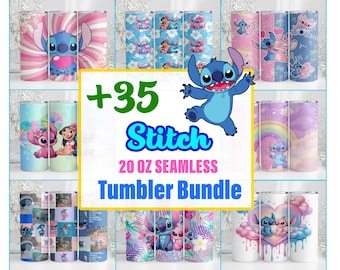 Stitch Tumbler Wrap Designs Bundle, Stitch Sublimation Designs, 20 oz Stitch Tumbler Wrap PNG, Lilo & Stitch Sublimation, Commercial