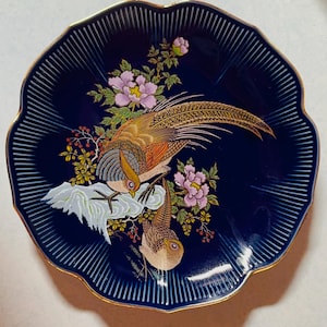 Vintage Platte - Kobalt Blau - Japanisches Mizuko - 20cm Platte - Servierplatte, Dish, Dekor