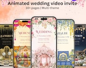 Enchanted Indian Wedding Video Invite | Multi-theme Floral | Editable in Canva