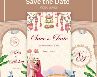 Save the Date Video Invite | Fairytale castle themed | Editable in Canva