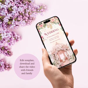 Enchanted Indian Wedding Video Invite | Multi-theme Floral | Editable in Canva image 3