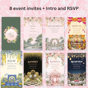 Enchanted Indian Wedding Video Invite | Multi-theme Floral | Editable in Canva image 4