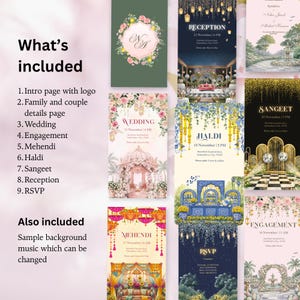 Enchanted Indian Wedding Video Invite | Multi-theme Floral | Editable in Canva image 2