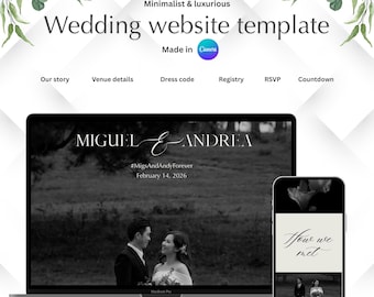 Minimal Wedding Website Canva Template | Modern, Elegant, and Effortless for Every Couple