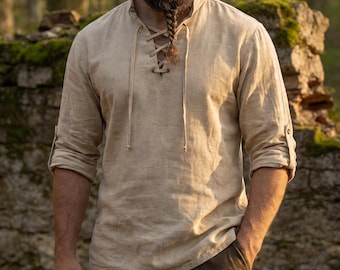 Fantasy Larp Tunic for Ren Fair Outfit Viking Tunic Medieval Costume Top