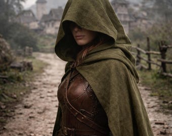 Wizard Cloak Robe Medieval Fantasy Hooded Robe Cloak Cape