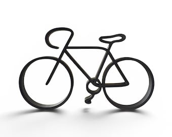 Sculpture d'art au trait de bicyclette : cadeau déco cycliste minimaliste moderne imprimé en 3D
