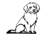 Aussiedoodle sitting sculpture modern minimalist dog art, Aussiedoodle dad mom or owner gift for shelf mantel or desk​​​​​​​​​​​​​​​​