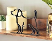 Front view of the beagle sculpture with clean continuous lines and matte finish. Lightweight and bold, perfect as bookshelf decor, a pet lover keepsake, or modern dog art piece.