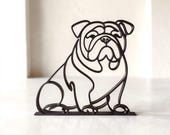 English Bulldog gift for dog lovers, English Bulldog home decor, Bulldog dad gift, Bulldog mom gift, English Bulldog owner keepsake, modern Bulldog sculpture black line art figurine for shelf mantel or desk display, perfect English Bulldog birthday Christmas Mother’s Day Father’s Day or memorial gift for new puppy parents and lifelong Bulldog lovers