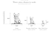 Line Art by Charles French Bulldog Sitting Line Art Sculpture | 3D Printed Frenchie Shelf Decor | Frenchie Gift size guide: Large 13.34" x 13.5", Regular 8.6" x 8.7", Mini 4.45" x 4.5"