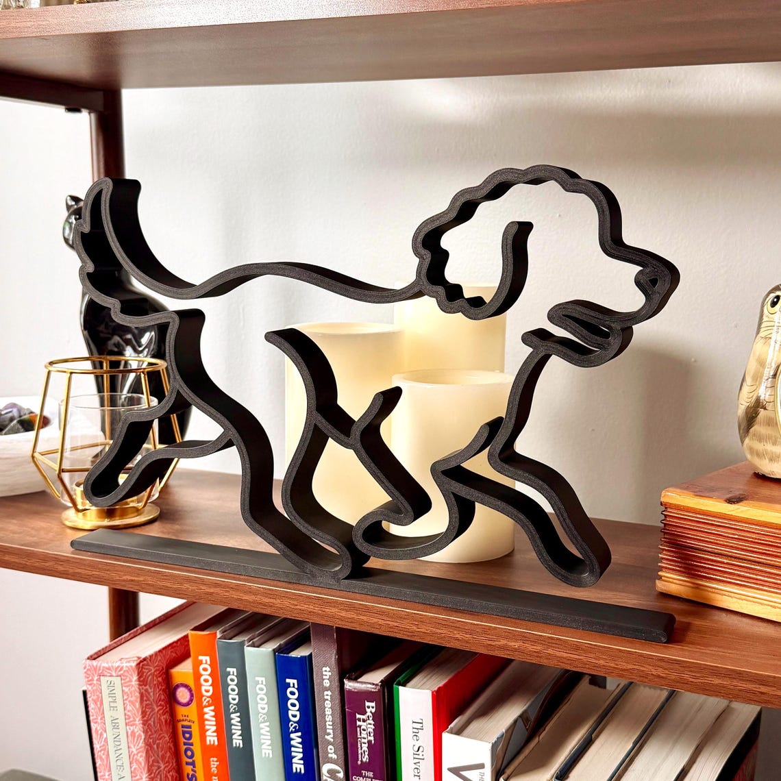 Large Running Goldendoodle sculpture