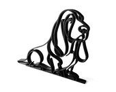 Gift for Basset Hound dad, black line art Basset Hound sculpture angled view, minimalist Basset Hound mom gift dog lover home decor figurine