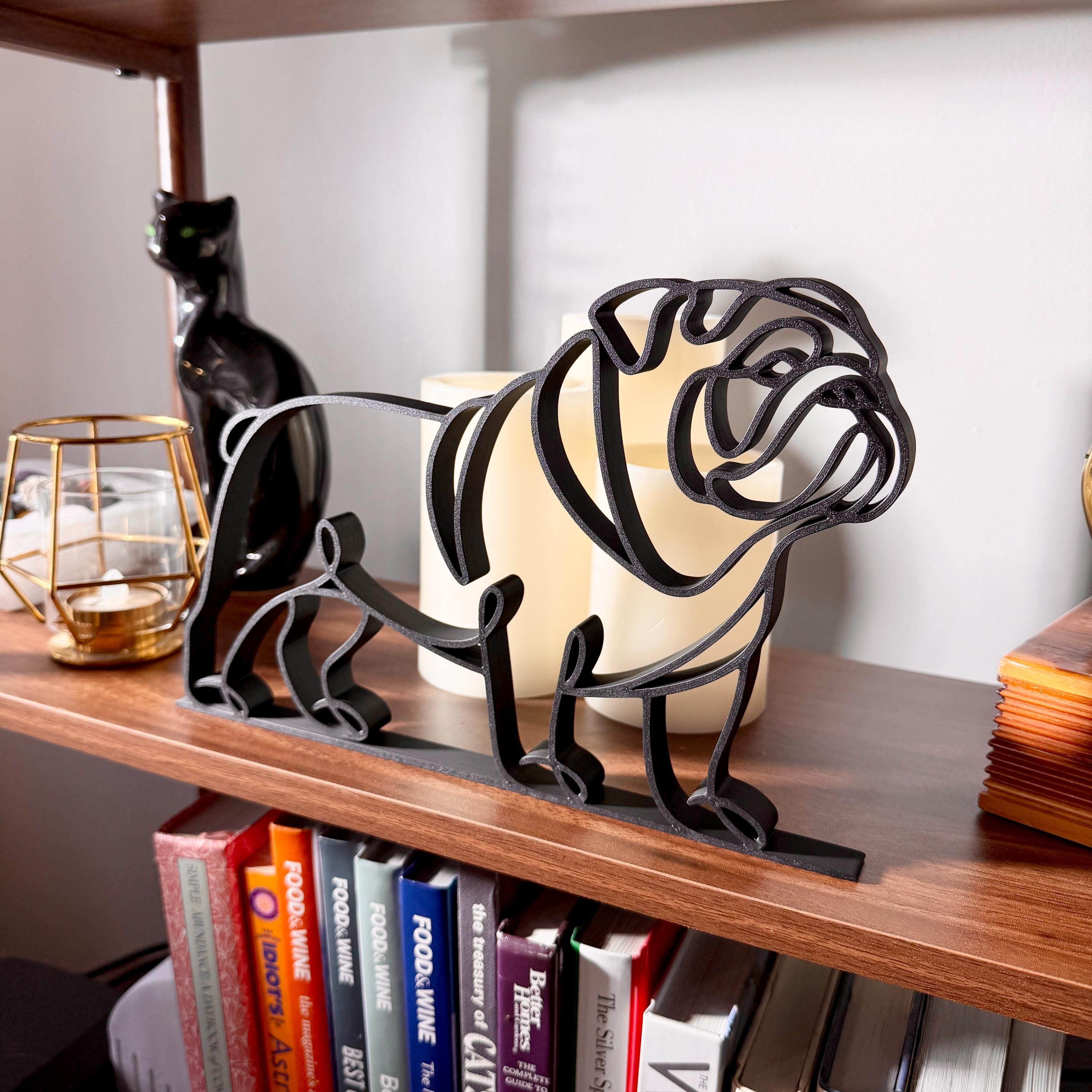 English Bulldog Line Art line art sculpture