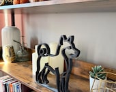 Modern Shiba Inu shelf sitter sculpture with sleek single-line design, perfect Japanese dog gift for Shiba Inu owners, pet memorial or stylish decor.