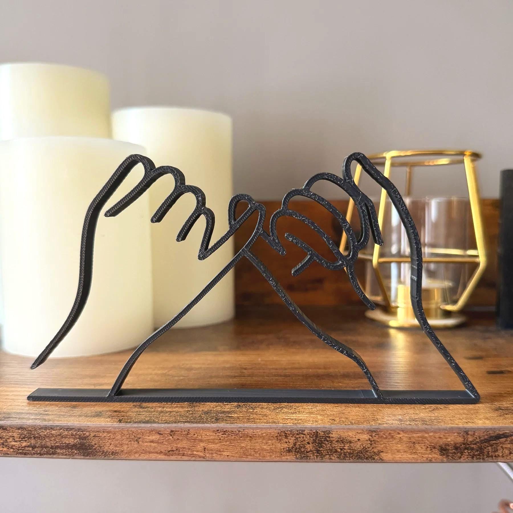 Pinky Promise Minimalist Line Art Sculpture