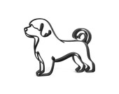 Portuguese Water Dog figurine 3D printed black line art silhouette, Porty breed gift idea for birthday Christmas Mother’s Day