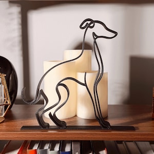 Italian Greyhound Line Art Sculpture, Minimalist 3D Printed Iggy Decor
