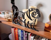 English Bulldog memorial gift on bookshelf with candles, black line art English Bulldog sculpture, English Bulldog remembrance gift, loss of English Bulldog sympathy gift, Bulldog memorial figurine, English Bulldog mom gift, English Bulldog dad gift, English Bulldog lover gift, Bulldog home decor, English Bulldog Christmas gift, English Bulldog statue keepsake
