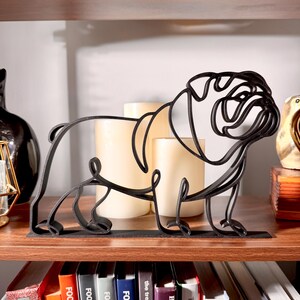 Gift for English Bulldog dad close up of black line art English Bulldog sculpture, minimalist English Bulldog figurine home decor, English Bulldog lover gift, English Bulldog owner gift, Bulldog dad gift, Bulldog mom gift, English Bulldog gifts for men, English Bulldog Christmas gift, English Bulldog birthday gift, English Bulldog statue, English Bulldog shelf decor figurine