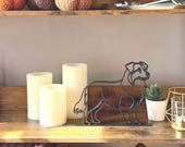 Unique Australian Shepherd lover gift, modern line art dog sculpture for office, bookshelf, or living room display