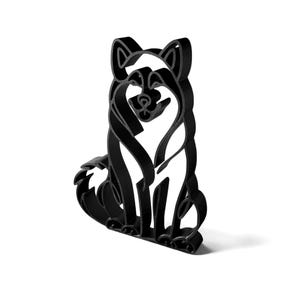 Gift for Alaskan Malamute dad, black line art Alaskan Malamute sculpture angled view, minimalist Alaskan Malamute figurine, Alaskan Malamute mom gift, Alaskan Malamute lover gift, Alaskan Malamute owner gift, Alaskan Malamute gifts for men, Alaskan Malamute gifts for women, Alaskan Malamute home decor, Alaskan Malamute statue, Malamute Christmas gift, Malamute birthday gift keepsake
