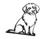 Aussiedoodle 3D printed figurine black line art silhouette, doodle dog breed gift idea for Aussiedoodle parents