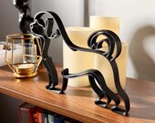 Portuguese Water Dog home decor figurine modern black silhouette sculpture, unique gift for Portuguese Water Dog mom dad or owner