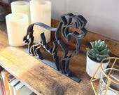 Contemporary Australian Shepherd home decor accent, stylish minimalist dog sculpture with smooth finish