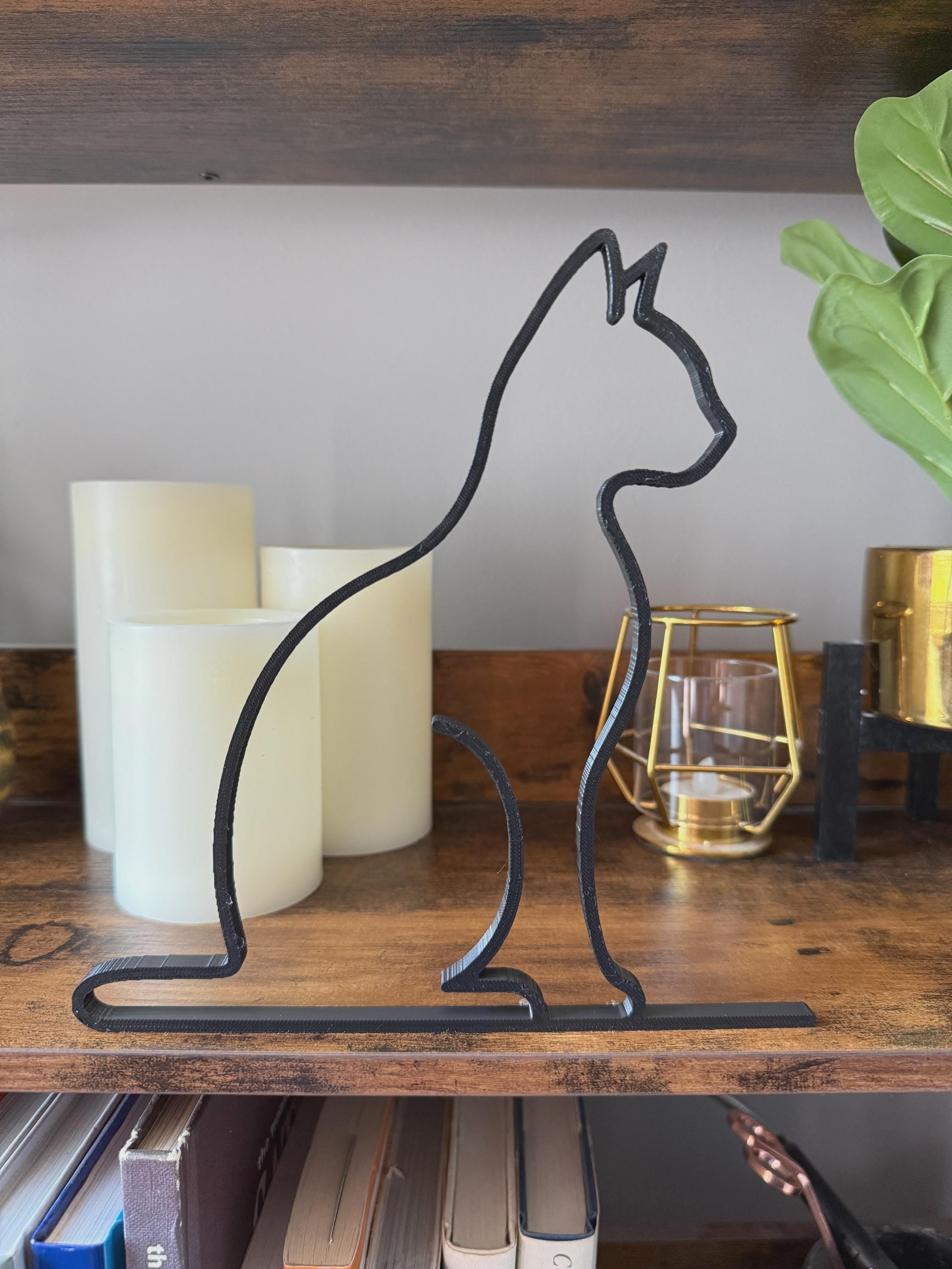 Cat Modern Decor Minimalist Line Art Sculpture