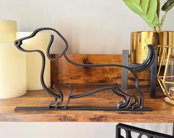 Dachshund Line Art Sculpture | 3D Printed Minimalist Dog Decor | Dachshund Lover Gift