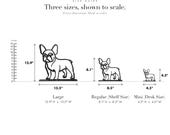 Line Art by Charles French Bulldog Shelf Line Art Sculpture | 3D Printed Modern Frenchie Decor | Frenchie Gift size guide: Large 12.9" x 13.5", Regular 8.12" x 8.5", Mini 4.3" x 4.5"