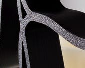Close-up of the Italian Greyhound sculpture showing the textured matte black 3D printed finish and precision layer detail, highlighting the premium craftsmanship and modern minimalist design.