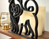 Modern Chow Chow dog line art sculpture styled in a cozy home setting, perfect gift for Chow Chow owners and dog lover home decor.