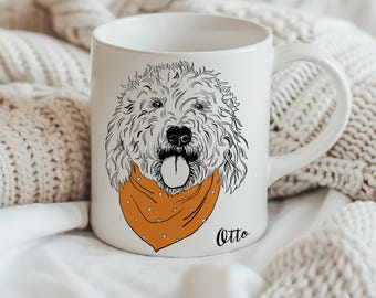Custom Pet Portrait Mug: Personalized Dog or Cat Illustration