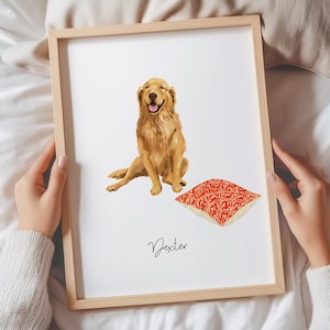 Custom Watercolor Pet Portrait: Hand-Drawn Dog Painting From Photo