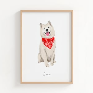 Custom Watercolor Pet Portrait: Hand-Drawn Dog Painting from Photo
