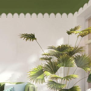 Beaded Scallop Border Stencil | Ceiling Frieze Pattern to Paint