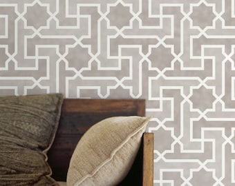 Large Trellis Pattern Wall Stencil Designer Wallpaper Design Etsy
