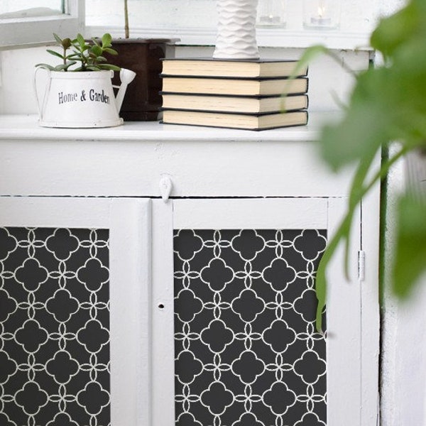 Lattice Furniture Painting Stencil - DIY Fretwork Grille Pattern for Decorating Cabinets, Table, Dresser Drawers