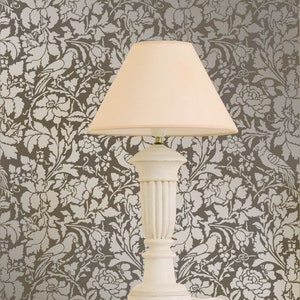 French Floral Bird Damask Wall Stencil | Large Painting Stencil image 1