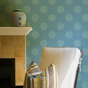 Large Polka Dot Wall Stencil Painting Decal Dots on Feature Wall in Nursery, Girls Room, Kids Room image 2