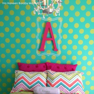 Large Polka Dot Wall Stencil Painting Decal Dots on Feature Wall in Nursery, Girls Room, Kids Room image 1