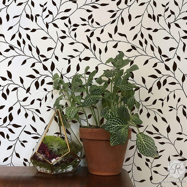 Wisteria Vine Wall Stencil - Bonnie Christine Cottage Decor