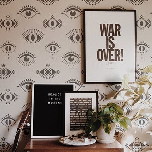 Protective Eyes Wall Stencil - Evil Eye Wall Art Stencils - All Seeing Eye Wallpaper Pattern - Moroccan Stencils for Painting Mural