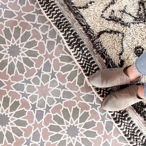 Moroccan Tile Stencil - Bohemian Stencil for Painting Boho Wall Decor or DIY Floor Design - Tile Floor Paint Stencil