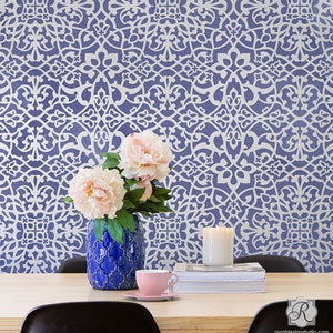 Palace Trellis | Wallpaper Stencil | Large Wall Stencil | Moroccan Style| Damask Stencil| Reusable Stencil